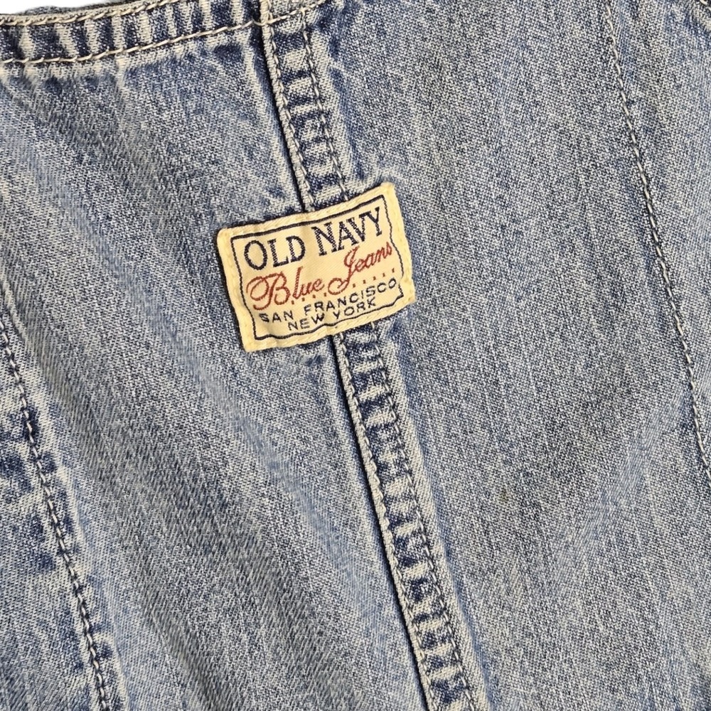 VTG Y2K Old Navy Blue Jeans Denim Overalls Light Wash Baggy Oversize Grunge - Picture 4 of 9